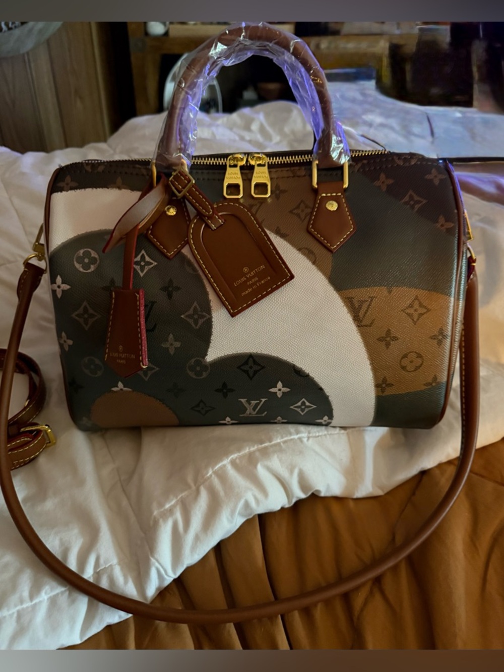 Speedy 30 Brown Monogram Tote with Gold Hardware